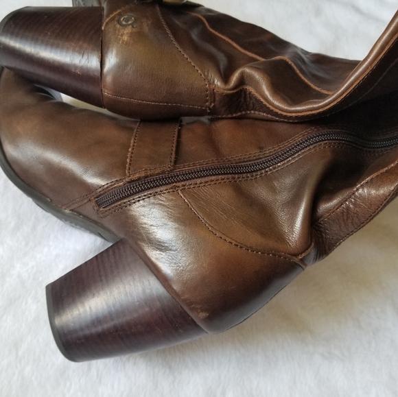 🎉Sold BornBoots 8.5 Rimes Cognac Brown Block Heel - Picture 8 of 8